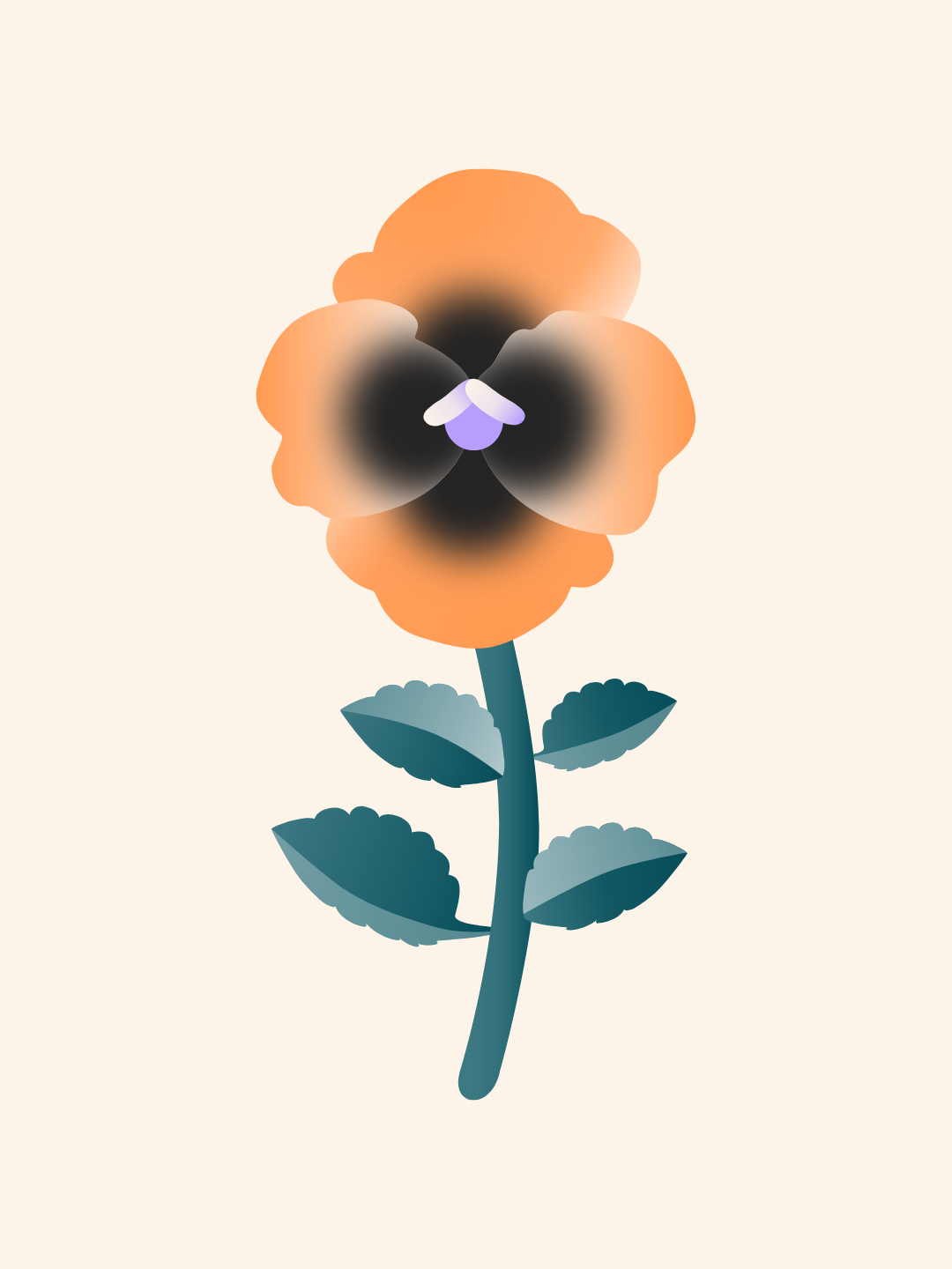 Vektorigrafiikalla tehty kukkakuvitus.