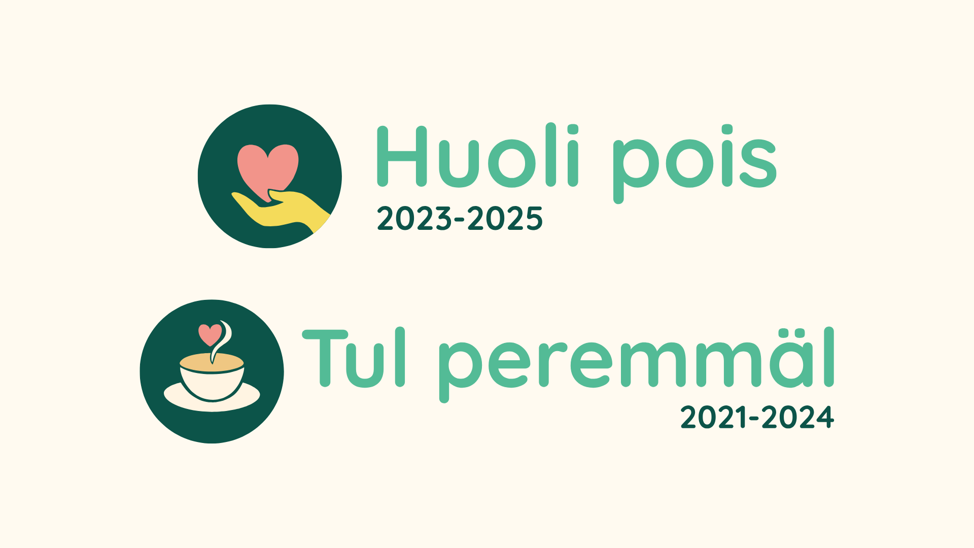 Hyvis Satakunta ry:n hankkeille tehtyjä tekstilogoja.