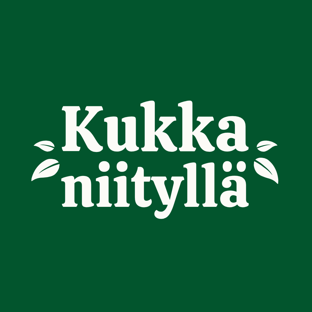Kukkaniityllä-taidenäyttelyn tunnus.